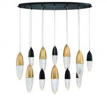 Eurofase Cananda 43861-042 - Ecrou 20 Light Chandelier in Mixed Black + Brass