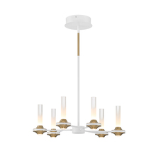 Eurofase Cananda 45712-029 - Torcia 12 Light Chandelier in White and Brass