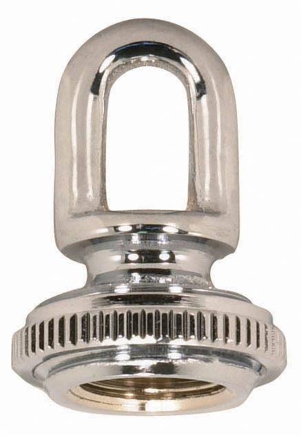 3/8 IP Cast Brass Screw Collar Loop With Ring; Fits 1" Canopy Hole; 1-1/8" Ring Diameter;