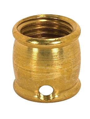 Brass Coupling; 1/2" Long; 1/4 F x 1/8 Slip; 8/32 Hole; Burnished And Lacquered