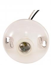 Satco Products Inc. 90/1503 - White Phenolic On-Off Pull Chain Ceiling Receptacle; 6" AWM B/W Leads 105C; 4-1/2" Diameter;