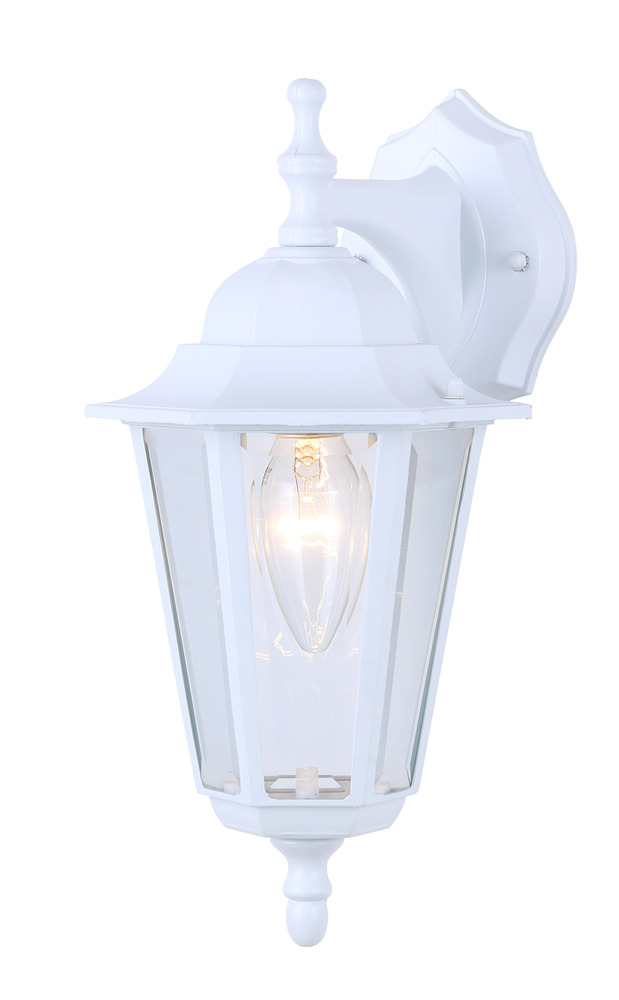 Outdoor, 1 Bulb Downlight, Clear Glass, 100W Type A or B, 3 .5 IN W x 6 IN H x 6 IN D