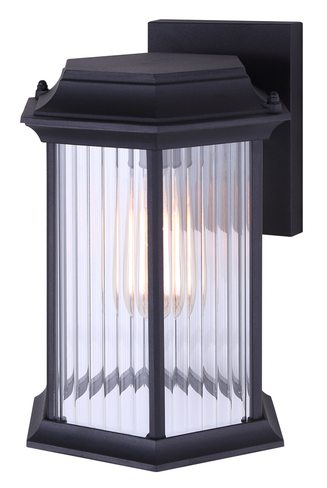 KITLEY, 1 Lt Outdoor Down Light, Clear Ribbed Glass, 100W Type A, 8 1/4" W x 11" H x 8 1/4&#