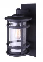  IOL340BK - DUFFY, 1 Lt Outdoor Down Light, Seeded Glass, 100W Type A, 6 1/4" W x 15 3/8" H x 7 7/8"