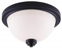  IFM326A13BK - Portia, IFM326A13BK, MBK Color, 2 Lt Flushmount, Flat Opal Glass, 60W Type A, 13" W x 7" H