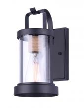 Canarm IOL457BKR - DELANO, MBK/Rope, 1 Lt Outdoor Down Light, Clear Glass, 60W Type A