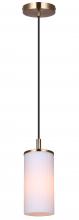  IPL1165A01GD - KINSLEA 60-Watt 1 Light Gold Mid Century Modern Pendant with White Glass Shade