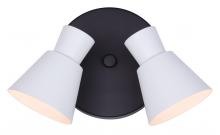  ICW1163A02BW10 - RADLEY 2 Light 10.5 in. Ceiling/Wall Matte Black Track Light Kit with Matte White Metal Shade