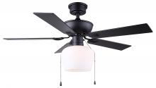  CF42COL5BK - Colette 42 in. Indoor Standard Matte Black Ceiling Fan with Vintage LED Bulbs Included