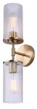  IVL1165A02GD-CR - KINSLEA 4.75 in. 2 Light Gold Vanity with Clear Glass Shade