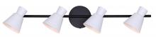  IT1163A04BW10 - RADLEY 4 Light 29 in. Ceiling/Wall Matte Black Track Light Kit with Matte White Metal Shade