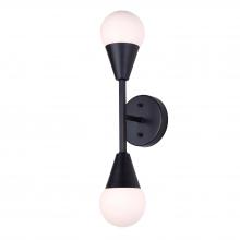  IWF1125A02BK9 - Arlowe 4.75 in. 2 Light Matte Black Sconce with Flat Opal Glass Shade