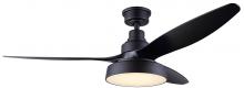  CF52ROM3BK - Roman 52 in. Indoor Matte Black Standard Ceiling Fan with Soft White Integrated LED with Remote