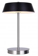  LTL263A14BKN - Jessa 14 in. Integrated LED Brushed Nickel Table Lamp with Matte Black Metal Shade, On/Off Touch