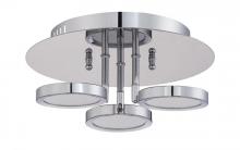 Kendal Canada PF65-3LFL-CH - MILAN series 3 Light LED Flushmount in a Chrome finish with Clear Mesh diffusers