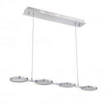 Kendal Canada PF65-4LBR-CH - MILAN series 4 Light LED Bar in a Chrome finish with Clear Mesh diffusers