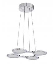 Kendal Canada PF65-4LPE-CH - MILAN series 4 Light LED Pendant in a Chrome finish with Clear Mesh diffusers