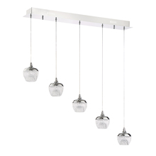  PF91-5LBR-CH - ARIKA series 25 Watt Black Stainless Integrated LED 5-Light Pendant Bar