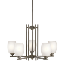 Kichler Canada Zone 2 Stocking 1896OZS - Eileen 16.5" 5 Light Chandelier with Satin Etched Cased Opal Glass in Olde Bronze®