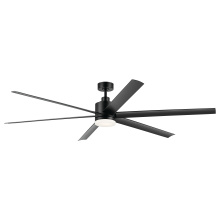 Kichler Canada Zone 2 Stocking 310780SBK - 80 Inch Loa Ceiling Fan with Satin Etch Cased Opal Glass in Satin Black with Black Blades