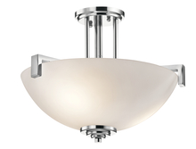 Kichler Canada Zone 2 Stocking 3797CH - Eileen 14.5" 3 Light Convertible Inverted Pendant or Semi Flush with Satin Etched Cased Opal Gla
