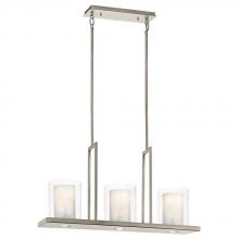 Kichler Canada Zone 2 Stocking 42547OZ - Triad 31.25" 6 Light Linear Chandelier with Uplights and Downlights and Clear Glass Outer and Ve