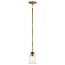 Kichler Canada Zone 2 Stocking 43674NBRCLR - Shailene 11.25" 1-Light Mini Bell Pendant with Clear Glass in Natural Brass