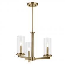 Kichler Canada Zone 2 Stocking 43997NBR - Crosby 14" 3-Light Convertible Semi Flush with Clear Glass in Natural Brass