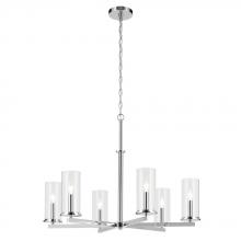 Kichler Canada Zone 2 Stocking 44013CH - Crosby 21.75" 6-Light Chandelier with Clear Glass in Chrome