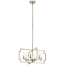 Kichler Canada Zone 2 Stocking 44128PN - Downtown Deco 6 Light Convertible Chandelier Polished Nickel