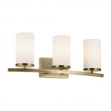 Kichler Canada Zone 2 Stocking 45497NBR - Crosby 23" 3-Light Vanity Light with Satin Etched Cased Opal Glass in Natural Brass