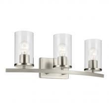 Kichler Canada Zone 2 Stocking 45497NICLR - Crosby 23" 3-Light Vanity Light with Clear Glass in Brushed Nickel