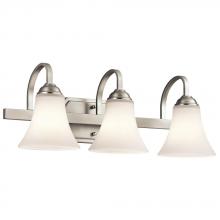 Kichler Canada Zone 2 Stocking 45513NIL18 - Keiran 22" 3 Light LED Vanity Light with Satin Etched White Glass in Brushed Nickel