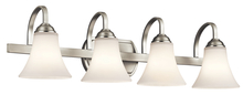 Kichler Canada Zone 2 Stocking 45514NI - Keiran 30" 4 Light Vanity Light with Satin Etched White Glass in Brushed Nickel