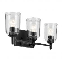 Kichler Canada Zone 2 Stocking 45574BKCLR - Shailene 21" 3-Light Vanity Light with Clear Glass in Black
