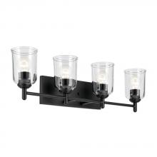 Kichler Canada Zone 2 Stocking 45575BKCLR - Shailene 29.75" 4-Light Vanity Light with Clear Glass in Black