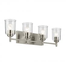 Kichler Canada Zone 2 Stocking 45575NICLR - Shailene 29.75" 4-Light Vanity Light with Clear Glass in Brushed Nickel