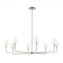 Kichler Canada Zone 2 Stocking 52521PN - Pallas 52" XL 8-Light Round Chandelier with White Linen Shade in Polished Nickel