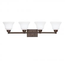 Kichler Canada Zone 2 Stocking 5391OZL18 - Langford 35" 4 Light LED Vanity Light with Satin Etched White Glass in Olde Bronze®