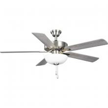 Progress Canada P250078-009-WB - AirPro 52 in. Brushed Nickel 5-Blade AC Motor Ceiling Fan with Light