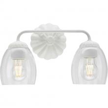  P300489-197 - Quillan Collection Two-Light White Plaster Transitional Bath & Vanity Light