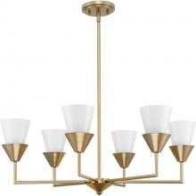 Progress Canada P400372-205 - Pinellas Collection Six-Light Soft Gold Contemporary Chandelier