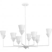 Progress Canada P400373-197 - Pinellas Collection 14.37 in. Eight-Light White Plaster Contemporary Chandelier