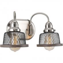 Progress Canada P300043-009 - Tilley Collection Two-Light Brushed Nickel Coastal Bath Vanity Light