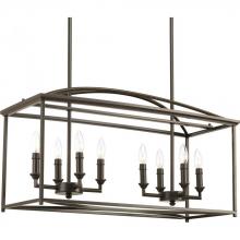  P400033-020 - Piedmont Collection Eight-Light Antique Bronze Farmhouse Chandelier Light