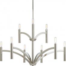 Progress Canada P4719-104 - Draper Collection Nine-Light Polished Nickel Luxe Chandelier Light