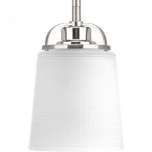 Progress Canada P500006-009 - West Village Collection One-Light Brushed Nickel Etched Double Prismatic Glass Farmhouse Pendant Lig