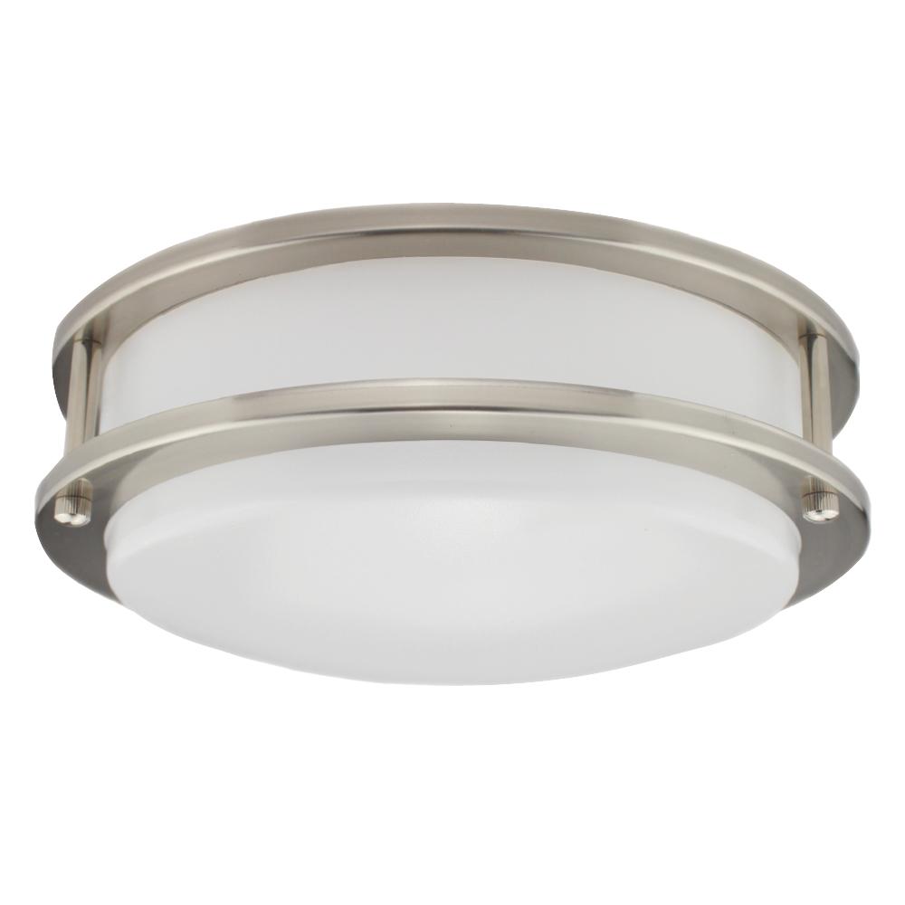 12IN LED Double-ring Ceiling Luminaire Serie 2 20W 120V 40K Dim Brushed Nickel Frosted Round