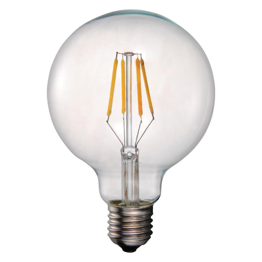 LED Filament Lamp G25 E26 Base 7W 120V 27K Clear Oblic Dim Standard