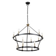 Artcraft Canada AC11985BB - Notting Hill Collection 15-Light Chandelier Black and Brushed Brass